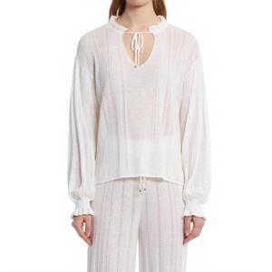 NEW KNITSS heaven drop collar knit frill top in pearly